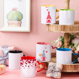 Mifoci 6 Pack Sublimation Mugs for Christmas Bulk, 11 oz Blanks Sublimation Coffee Mugs with Heart Handle White Ceramic Coffee Cup for Christmas Thanksgivng Employees Gifts(Multicolor) Mifoci