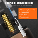 ENERTWIST Cordless Rechargeable Electric Knife 1S Quick Start One-Hand Operation with 4 Stainless Steel Blades and Safety Lock Button, Carving Bread, Meats, Turkey, Crafting Foam ENERTWIST