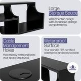 DIZAII Floating TV Stand, 3 Tier Floating Entertainment Center, 43" Floating TV Stand Wall Mounted, Floating TV Shelf, Black Under TV Cabinet, Floating Shelf for Under TV DIZAII