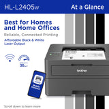 Brother HL-L2405W Wireless Compact Monochrome Laser Printer with Mobile Printing, Black & White Output | Includes Refresh Subscription Trial(1), Amazon Dash Replenishment Ready Brother