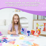 kiddoart Poke Art Magical Unicorn Craft Kit - Mess-Free DIY Creative Activity for Kids, Birthday Gifts for Girls & Boys Ages 4-12, Arts and Crafts Toys with 6 Unicorns & Accessories kiddoart