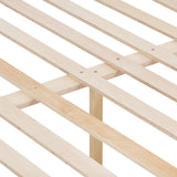 FLEXISPOT Full Over Full Solid Wood Bunk Bed with Thick Posts,Wooden Bunk Bed with High Guardrail and Ladder for Kids, Teens, Dorm Rooms, and Guest Rooms,No Box Spring Needed,White FLEXISPOT