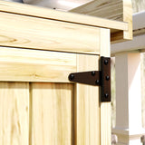 Outsunny Outdoor Storage Cabinet, Garden Tool Shed with Metal Tabletop and Shelf, Wooden Potting Bench with 2 Doors for Backyard, Patio, Lawn, Natural Wood Outsunny