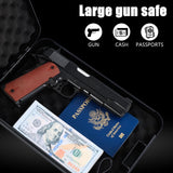 Dalmbox Gun Safe for Pistols X Large, 11 x 7 x 3 Inches, Handgun Lock Box with Combination Lock Portable Travel Pistol Safe for Car, Home, Travel Dalmbox