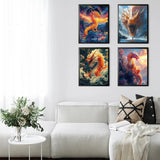 ZXQL 4 Paint by Numbers for Adults - Dragon DIY Adult Paint by Number Kits Pack Beginners Easy Acrylic On Canvas for Painting Home Decor Creative Wall Art 12x16inch (10-4) ZXQL