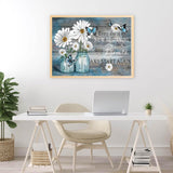 Diamond Painting Kits for Adults - Daisy Diamond Art Kits for Adults Beginner, Inspirational DIY Full Drill Diamond Dots Paintings with Diamonds 5D Gem Art and Crafts Home Wall Decor 16x12inch HOIYLDS