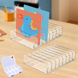 2 Pcs Puzzle Storage Rack with Puzzle Accessories Box, Puzzle Rack Organizer, Puzzle Holder Rack for 8 Small and Large Puzzles, Plastic Model Holder Storage Rack Organizer Creative.C