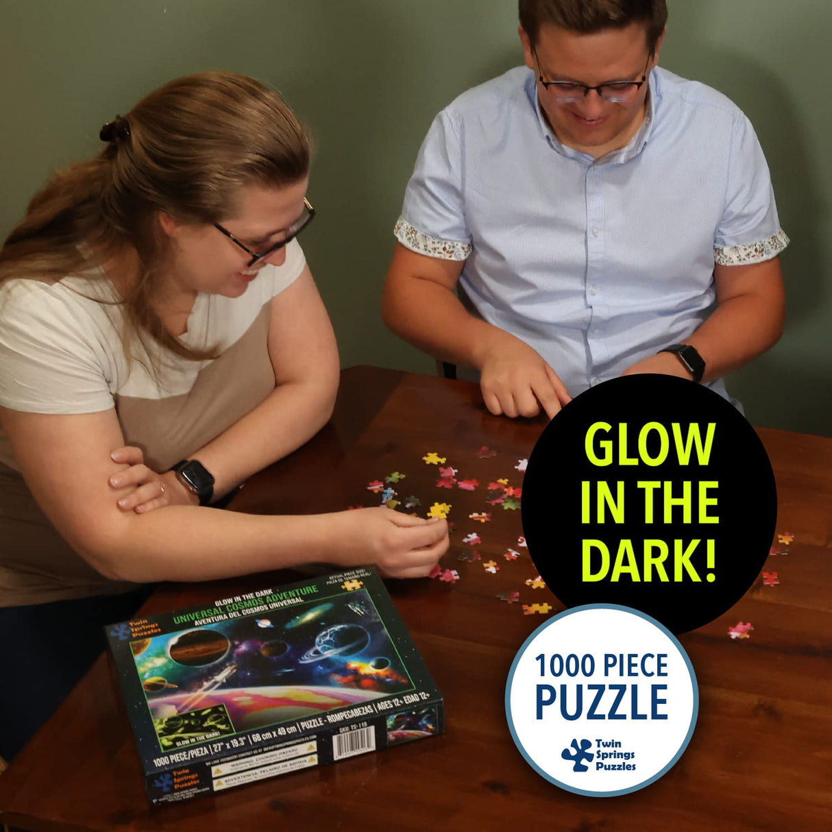 Glow in The Dark Universal Cosmos Adventure 1000 Piece Jigsaw Puzzle, Twin Spring Goods 1,000 pcs Puzzle TWIN SPRING GOODS