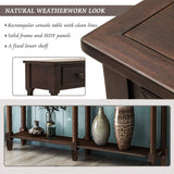 Merax Wood Narrow Console Table with Drawers and Bottom Shelf for Entryway Hallway Front Door Espresso Merax