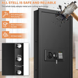 43.3" Tall Fireproof Wall Safes Between the Studs 16" Centers, Electronic Hidden Safe with Removable Shelf, Fireproof in Wall Safe for Money Jewelry Passport GUVELI