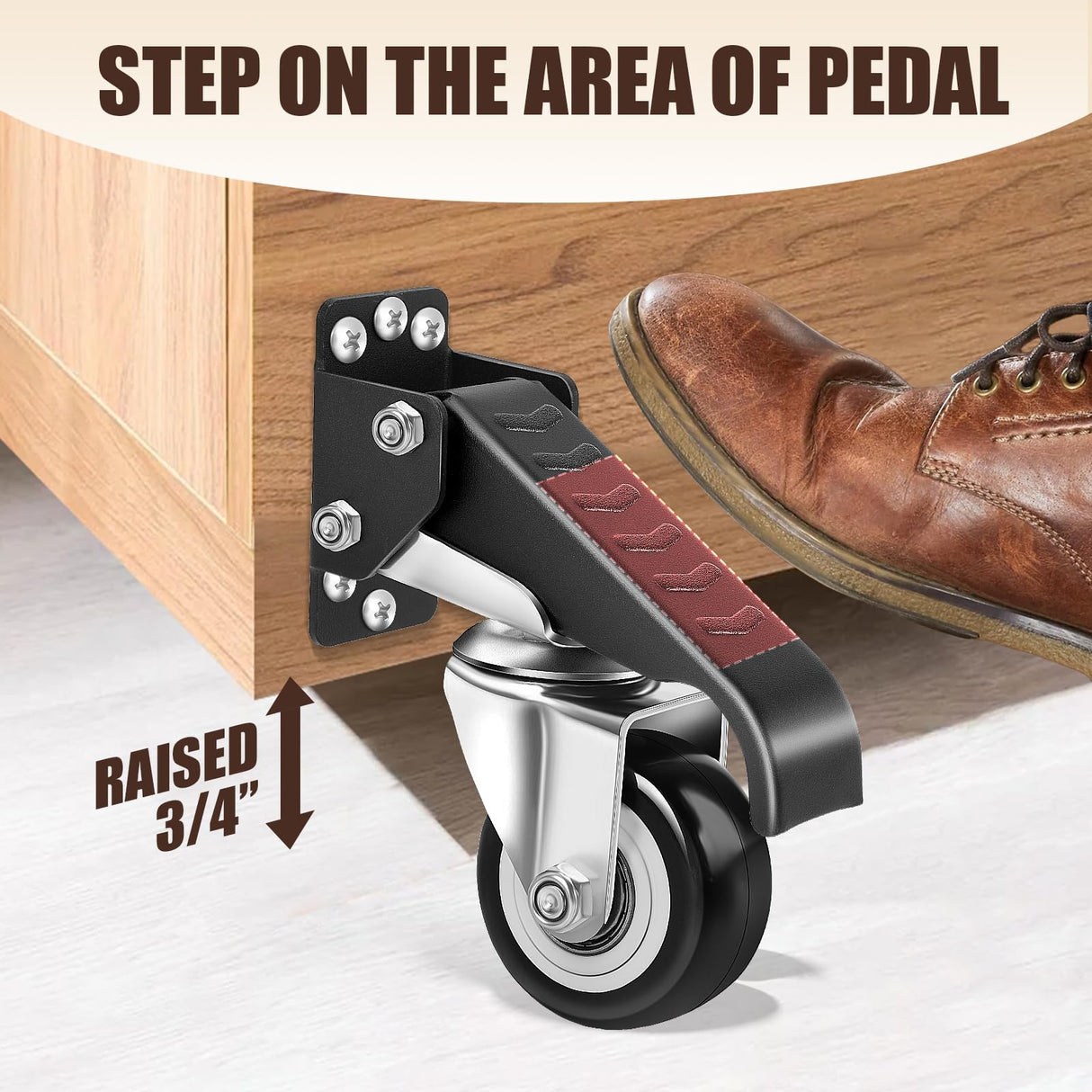 SPACECARE Workbench Casters kit 900Lbs Heavy Duty Quick Release 2 Mounting Options Retractable Workbench Stepdown Caster Wheels Adjustable Polyurethane Durable Steel Construction (Set of 4) SPACECARE