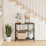 Snughome Console Table with Power Outlets, Entryway Table with Storage, Narrow Sofa Table with 3 Tier Shelves, Couch Table with USB Ports, Hallway Table for Living Room, Entrance Snughome