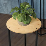 MOOACE End Tables Set of 2, Small Side Table, 2-Tier Round Nightstand Sofa Table Coffee Table with Bamboo Storage Shelves for Living Room, Bedroom MOOACE