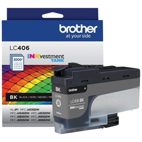 Brother Genuine LC406BK Standard Yield Black INKvestment Tank Ink Cartridge Brother
