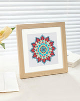 PeakLuv 12pcs Mandala Small Diamond Art Kits Small Diamond Painting Kits, Flowers Mini Diamond Art Kits for Beginners, Square Drill Mini Gem Painting 1-Hour Painting for Home Desktop Decor, 6X6in PeakLuv