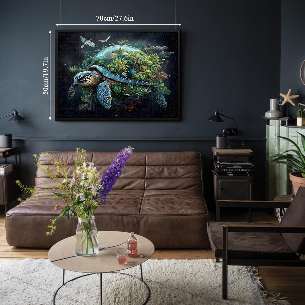 Sea Turtle Puzzles for Adults 1000 Pieces, Earth Turtles Forest Jigsaw Puzzles, Fantasy Nature Plant Animals Puzzle as Home Decor PPuzzling