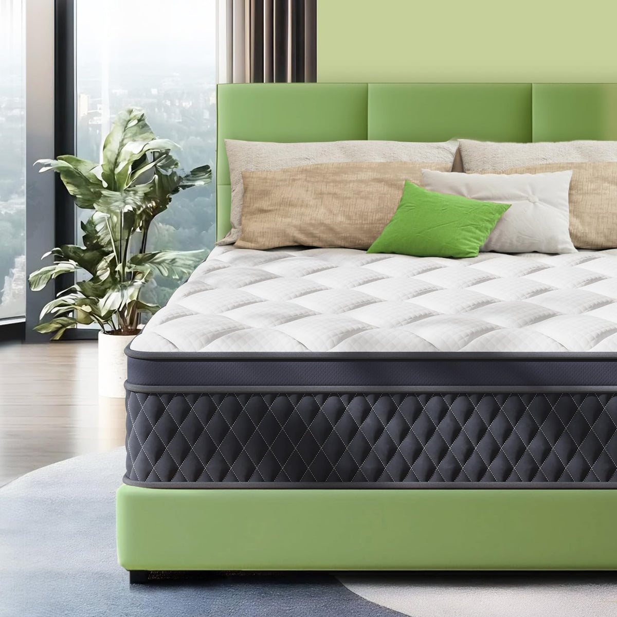 LDLON King Mattress, 12 Inch Hybrid Memory Foam Mattress in a Box, Bed in a Box with Motion-Isolating Pocket Springs, Pressure Relief, Edge Support, CertiPUR-US Certified, Fiberglass Free LDLON