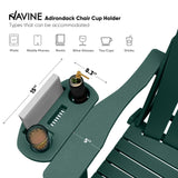 NAVINE Adirondack Chair Set of 4, HDPE Folding Adirondack Chair with Multifunctional Cup Holder, Weather Resistant Fire Pit Chair for porches, patios, poolsides, Decks. NAVINE