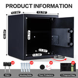 Safe Box, 1.7 Cubic Feet Home Safe, Electronic Digital Keypad, Alarm System, W/Fireproof Bag, Removable Shelf, Money Box for Money Documents, Home Use,13.78"D x 12.99"W x 16.54"H Locksworth