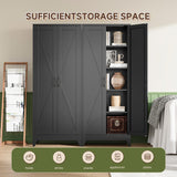 Letaya Storage Cabinet,75" H Metal Kitchen Pantry Cabinets with Doors and Adjustable Shelves,Pantry Organizers for for Cupboard/Dining/Bathroom/Office/Garage Room,Black Letaya