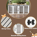 DAWNSPACES Furniture Dog Crate,71" Heavy Duty Wooden Dog Cage Kennel with a Removable Divider & Sliding Doors,Indoor Furniture Style Dog Crate Table,Dog House for Large Medium Small Dogs,White DAWNSPACES