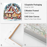 VIGEGU Christmas House Paint by Numbers Kit for Adults with Framed,Paint by Number DIY Acrylic Adult Paint by Number Kits for Wall Decor 10x10in VIGEGU