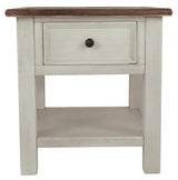 Signature Design by Ashley Bolanburg Farmhouse Square Two Tone End Table, Antique Cream Signature Design by Ashley