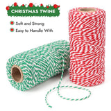 Tenn Well Bakers Twine, 656 Feet 2 Rolls Christmas Twine String Ribbon for Gift Wrapping, Pastry Boxes Tying, Festival Decorations, DIY Crafts (328Feet Each Roll) Tenn Well