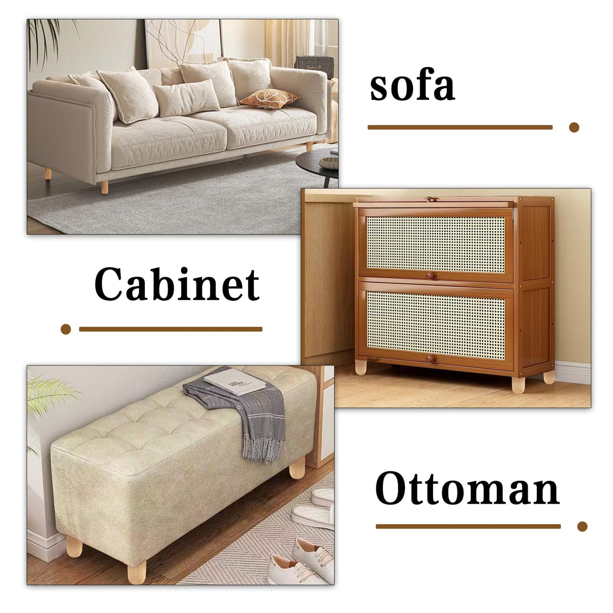 3 Inches Round Solid Wood Furniture Legs Set of 4 - Wooden Replacement Feet for Couch -Sofa Couch Chair Ottoman Bench Armchair Dresser Table Risers Parts Loveseat Coffee Table Cabinet WoodArtSupply