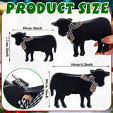 Bucherry 3 Pcs Farmhouse Cows Tiered Tray Decor Wooden Cow Tabletop Rustic Block Centerpiece Cow Table Sign Standing Ornament for Home Kitchen Holiday Party Decor(Popular Style) Bucherry