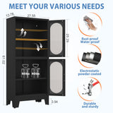 GAIOUS Black Kitchen Pantry Cabinet, Pantry Storage Cabinet with Acrylic Glass Doors and Adjustable Shelves, Metal Storage Cabinet for Kitchen, GAIOUS