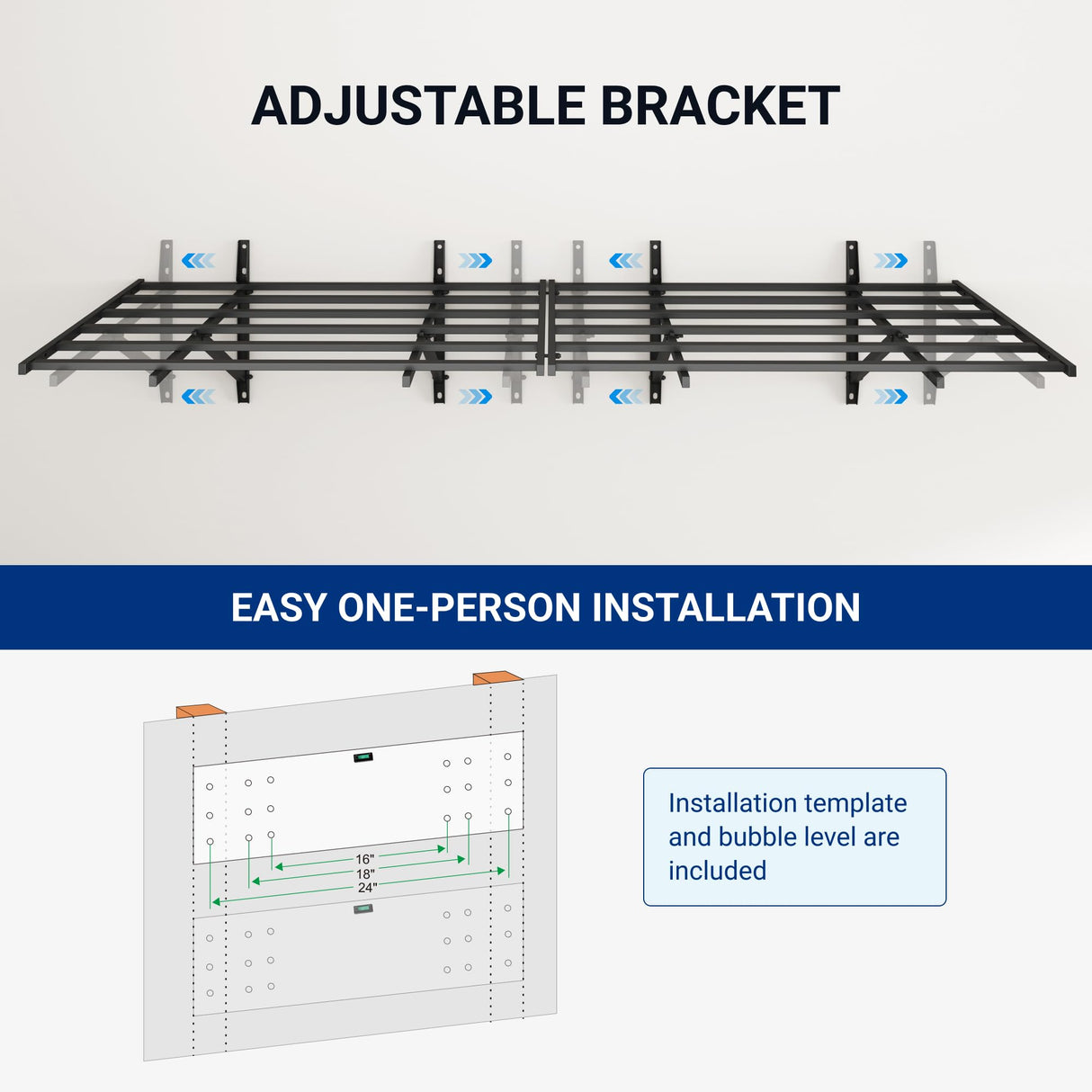 FLEXIMOUNTS 2x6ft Heavy Duty Garage Storage Wall Shelving, 1600lbs Total Weight Capacity, 2 Pack Wall Mounted Storage Rack, 24x75 inch Rack Floating Shelves for Garage Organization, Snap Assembly FLEXIMOUNTS