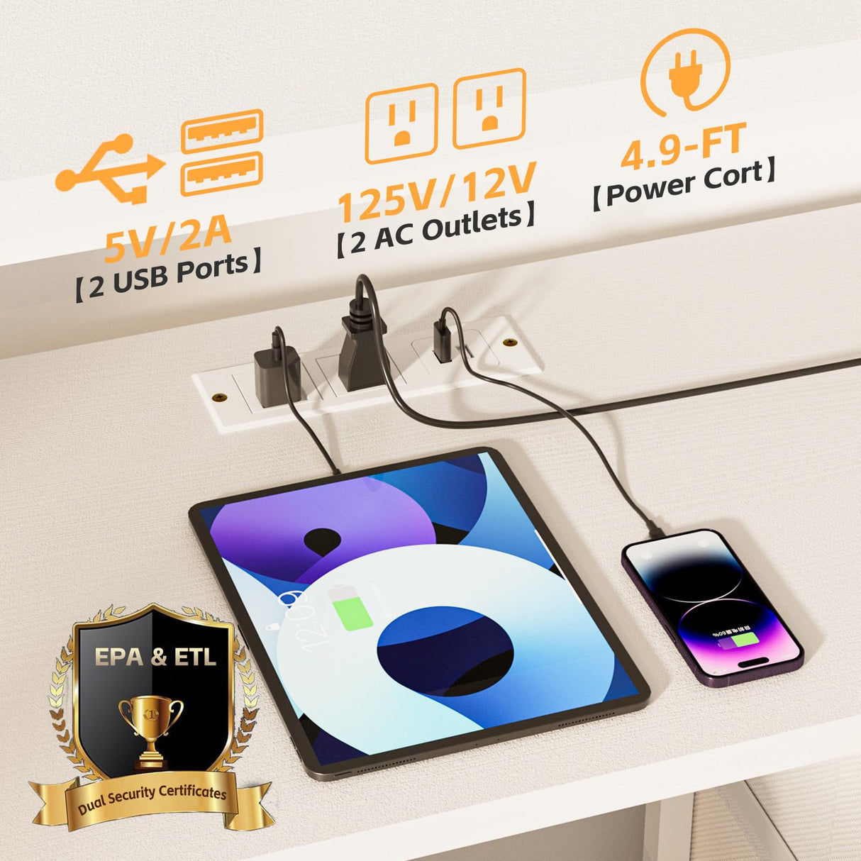 YILQQPER Dresser TV Stand with Power Outlet for 50'' TV, White TV Stand with LED, Storage Cabinet TV Stand, Entertainment Center with 4 Deep Drawers, Wide Chest of Drawer for Storage in Bedroom YILQQPER