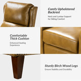 HULALA HOME Leather Recliner Chair, Modern Push Back Recliner Chair with Adjustable Backrest & Footrest, Casual Single Leather Sofa, Comfy Upholstered Club Chair for Living Room, Bedroom, Camel HULALA HOME