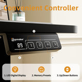 ERGOMAKER Electric Standing Desk, 31.5" x 23.6" Height Adjustable Sit Stand Desk with Splice Board for Home Office, Computer Desk Memory Preset (Black Frame, Black Desktop) ERGOMAKER