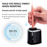 Aogwat Pencil Sharpener Electric Pencil Sharpener for Kids, Blade to Fast Sharpen, Suitable for No.2/School/Classroom/Office/Home (Black) Aogwat