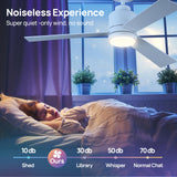 48 Inch Ceiling Fans with Lights Remote Control, Matte White Ceiling Fan with DC Motor, Modern Ceiling Fan with 6 Speeds,3 Reversible Blades, Dimmable And Timer for Living Room Dining Room Bedroom POLYECO