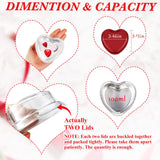 Aluminum Foil Cake Pan Heart Shaped Cupcake Cup with Lids 100 ml/ 3.4 Ounces Disposable Mini Cupcake Cup Flan Baking Cups for Valentine Mother's Day Wedding Xmas Birthday (Red,40 Sets) Patelai