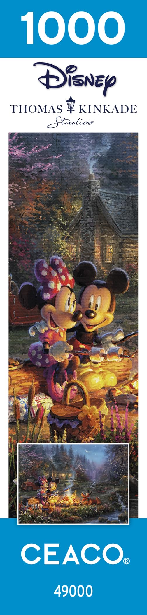Ceaco - Disney - Thomas Kinkade - Mickey & Minnie Sweetheart Campfire - 1000 Piece Jigsaw Puzzle Ceaco