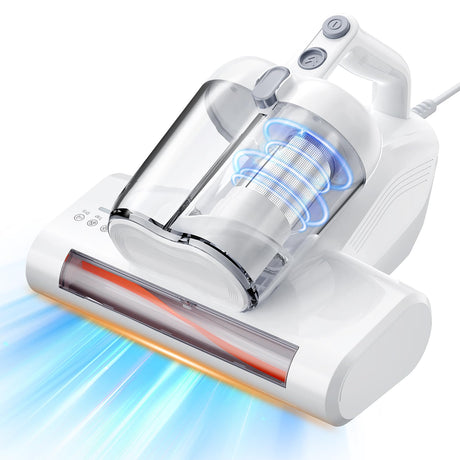 Mattress Vacuum Cleaner Bed Vacuum Cleaner with 16Kpa Suction 253.7nm UV-C Light & 40000 Rpm/Min Brushroll Rotation & HEPA Filter & Heating Tech, Includes A Spare Filter ,600W, (Ultra-UVC-K16, Corded) JPHYLL
