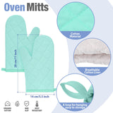 Zubebe 12 Pcs Oven Mitts and Pot Holders Multicolor Sets 6 Pair Blank Sublimation Heat Resistant Cotton Oven Gloves Kitchen Gloves 6 Terry Cloth Pot Holders Oven Hot Pads for Cooking Baking Grilling Zubebe