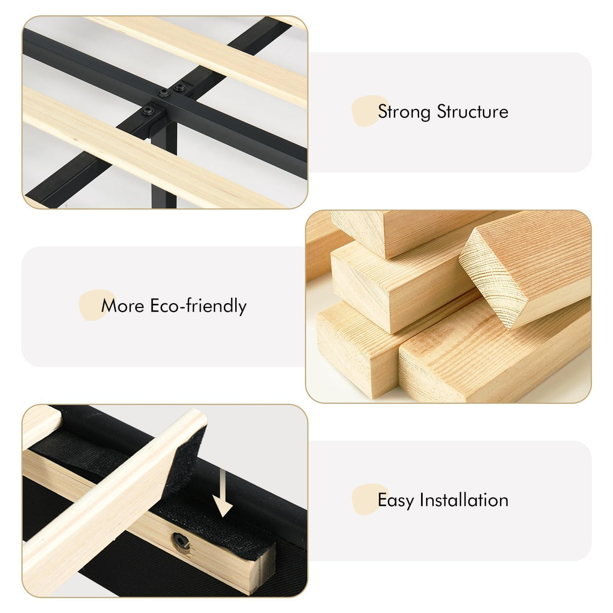 IMMERSTABLE King Size Upholstered Bed Frame with LED Lights and Storage IMMERSTABLE