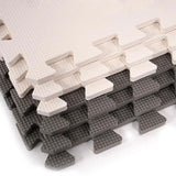 BalanceFrom Fitness 16 Tile Thick Non Slip Interlocking EVA Foam Kids Puzzle Home Floor Exercise Play Mat Set, Covers 16 Square Feet, Cream/Gray/Beige BalanceFrom