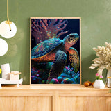 Sea Turtle Diamond Painting Kits for Adults, Sea Turtle Diamond Art Kits for Adults, Turtle Gem Art Painting Kits for Gift Home Wall Decor 12x16inch Aestalrcus
