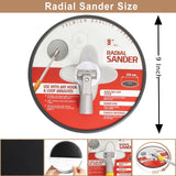 Pole Sander for Drywall, Radial Sander 9 Inch with Pole, Wall Sander for Painting Prep, 360 𝑫𝒆𝒈𝒓𝒆𝒆 𝑹𝒐𝒕𝒂𝒓𝒚 Round Circular Hand Sanding Head for Dry Wall and Ceilings Podoy