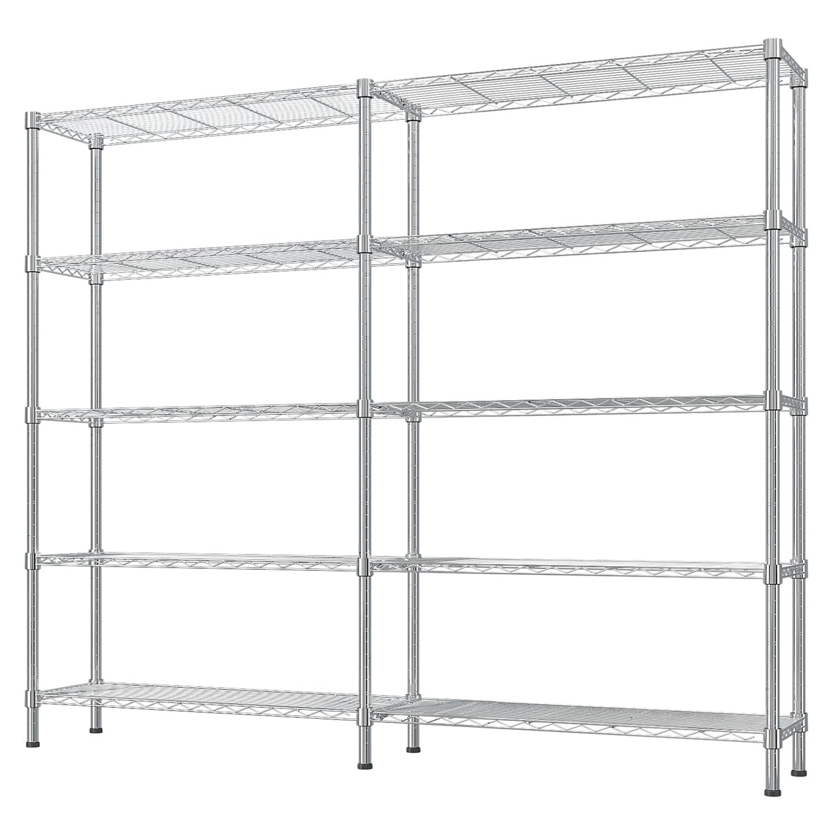 VINGLI 5 Tier Storage Shelves 1430LBS Heavy Duty Metal Shelving, Upgraded 58" W Garage Shelving Unit, Adjustable Wire Shelf for Storage Rack Commercial Pantry Shelf Organizer, 58" W × 13.8" D × 71" H VINGLI