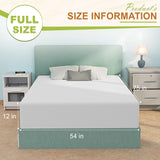 NChanmar 12 Inch Full Size Mattress, Gel Memory Foam Full Mattress, Pressure Relieving, Cooling Gel Foam, Full Mattress in a Box, Bed-in-a-Box, Full, 75" L x 54" W x 12" Th, White NChanmar