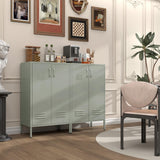 IRONFFICE Entryway Cabinet,Metal Locker Cabinet with Adjustable Shelves,Green Cabinets for Living Room,Kitchen,Outdoor IRONFFICE