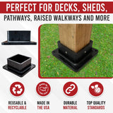 USA-Made 4x4 Post Base Bracket Anchor – Never Rust or Stain - Durable Plastic Deck Post Skirt Flange Cover for Wood Posts - Strong Handrail Base, Brackets, and Anchor Support (1 Pack) bullke