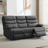 GNMLP2020 Loveseat Recliner Sofa Set, Small Leather Couch 3-Seater Manual Seater Reclining, Triple Recliner Chair for Living Room, RV, Home Theater Seating(Grey, 3 Seater Sofa) GNMLP2020